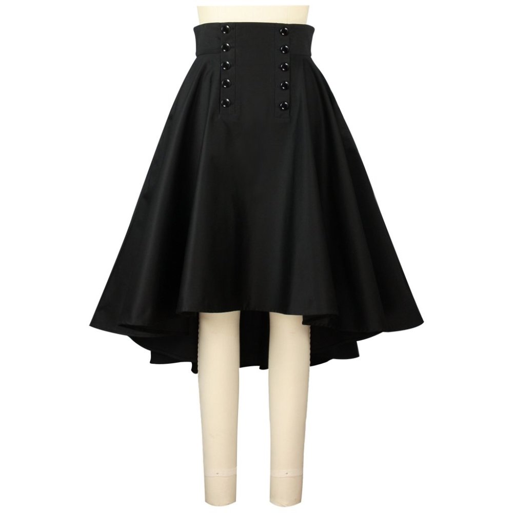 Steampunk Goth High Low Hem Skirt